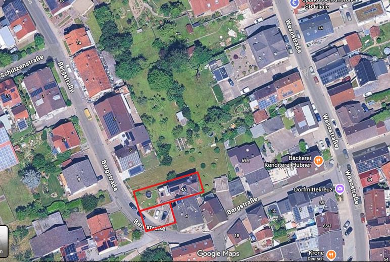 von Privat: Doppelhaushälfte mit Wintergarten, Kamin, Photovoltaik,… – Lage von oben