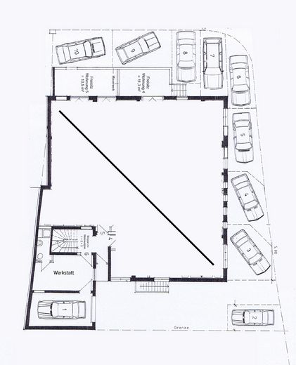 Grundriss der Garage/Werkstatt