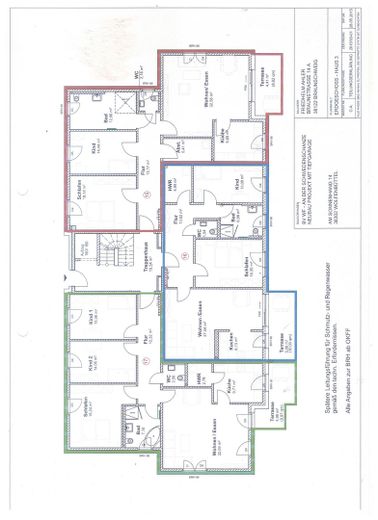 Luxuriöse 3-Zimmer-EG-Wohnung mit Terrasse, behindertengerecht, in WF – Die vakante Wohnung ist rot um