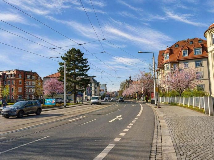 ERSTBEZUG IM SCHÖNEN STRIESEN – Blick in die Straße