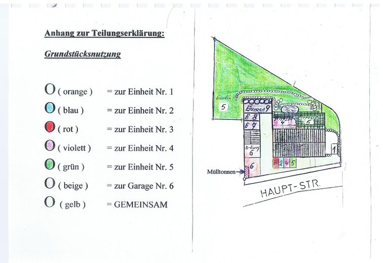 Anhang zur Teilungserklärung