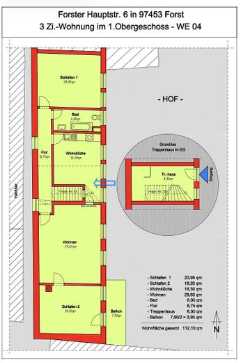 3-room apartment, fitted kitchen, balcony, garage – Photo 11