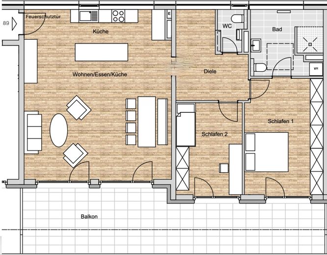 Tolle 3 Zimmer Wohnung vor den Toren Salzburgs – Grundriss