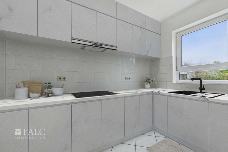 Moderne 3-Zimmerwohnung im Hochparterre in ruhiger Lage von Karlsruhe-Grünwettersbach – Visualisierung: Kochoase