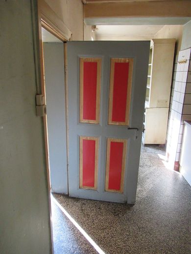 2 Häuser auf einem Grundstück Zentrum EFH Gewerbe 5 Garagen Halle privat – Detail Tür Vorderhaus 