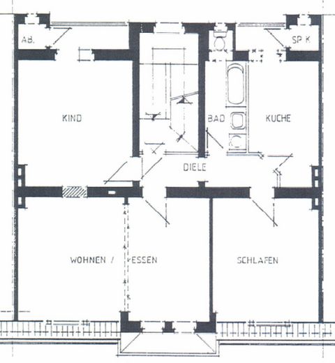 Frisch renovierte 4-Zimmer Wohnung in Essen-Frohnhausen – Grundriss 3.OG