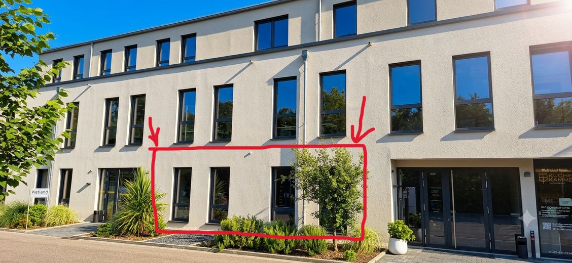 Premium Bürofläche zu vermieten – Eingang zum Gebäude