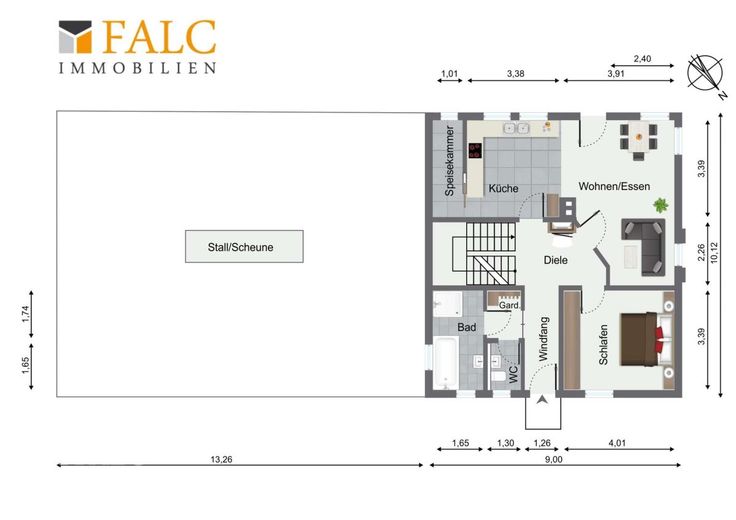 Hofanwesen mit Potenzial - FALC-Immobilien Öhringen – EG Neuaufteilung