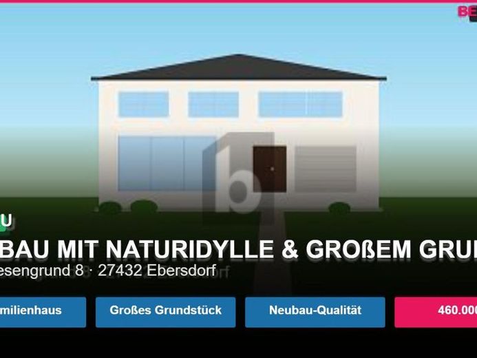 NEUBAU MIT NATURIDYLLE & GROßEM GRUNDSTÜCK – Foto 1
