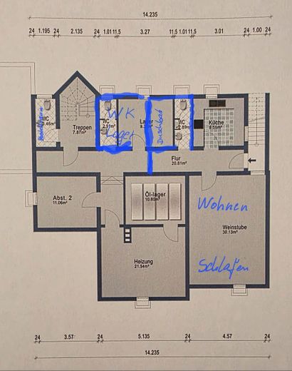 Maison pour 1 à 2 familles + appartement indépendant – Grundriss UG
