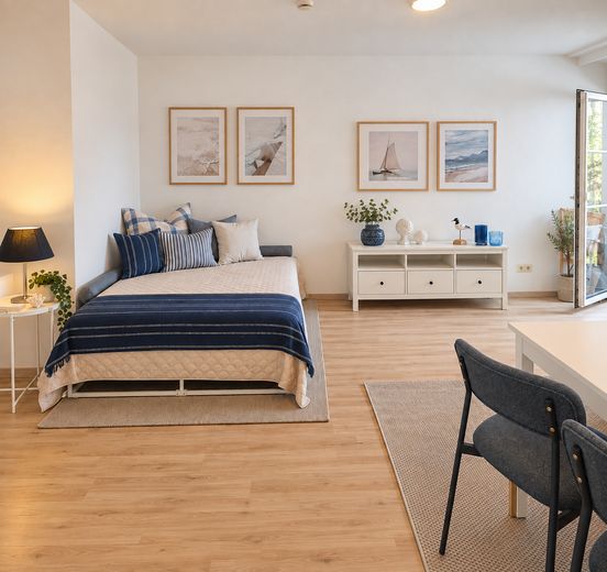 Balkon ve ankastre mutfaklı mobilyalı 1 odalı daire – yaklaşık 39 m² – Wohnen