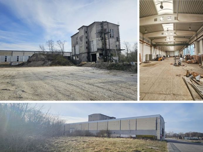 Ca. 5,75 ha großes Grundstück mit Bestandsgebäuden: Halle + Betonsilo + Freifläche – Foto 1