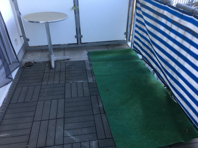 3 Zimmerwohnung mit 3 Tiefgaragenplätzen und 4 Balkonen – überdachter Balkon, Wohnzimmer