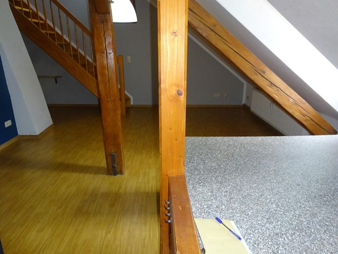 Ruhige Maisonette mit Einbauküche in der Altstadt von Görlitz – Blick vom Esstisch
