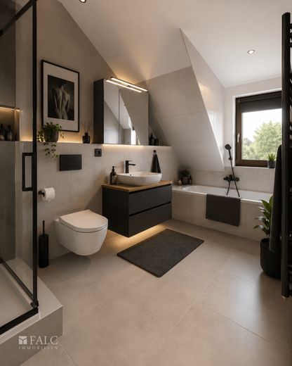 **Vermietetes Reihenmittelhaus**- FALC IMMOBILIEN – Bsp. Badezimmer