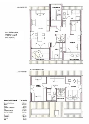 شقة دوبلكس عصرية في كيرنن-روملهوزن – Grundriss Maisonette