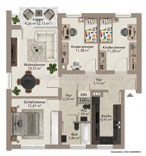 Provisions- & bezugsfrei: Sanierte 4-Zimmer Wohnung mit Klima & Garage – Grundriss