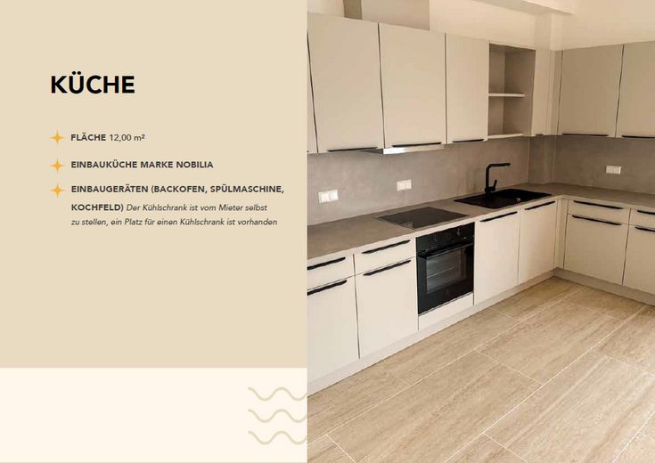Erstbezug- hochwertige 4-Zimmer-Neubauwohnung mit 2,8m Deckenhöhe, Loggia und Sauna – Küche