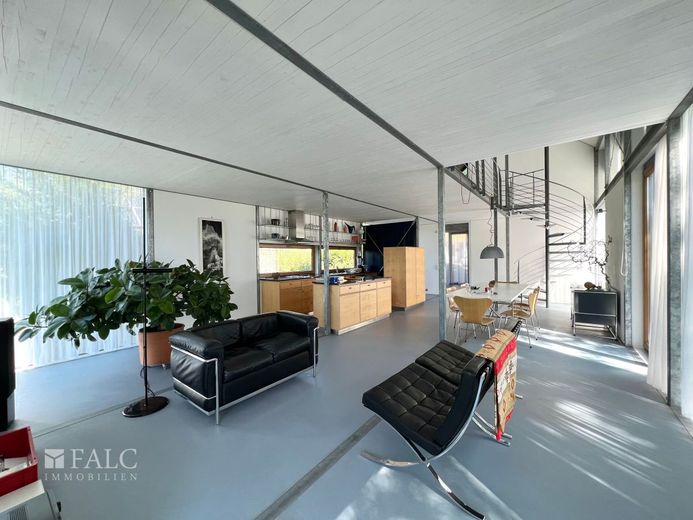Architektonisches Meisterwerk in privilegierter Aussichtslage-Exklusives Wohnen auf höchstem Niveau – Wohnzimmer