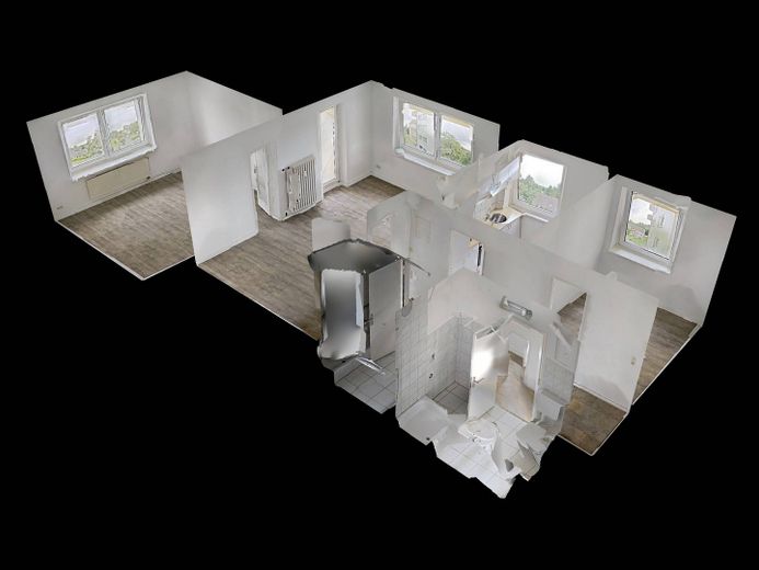Bien distribuido apartamento de 3 habitaciones con BALCÓN y cocina equipada – 3D-Ansicht Grundriss