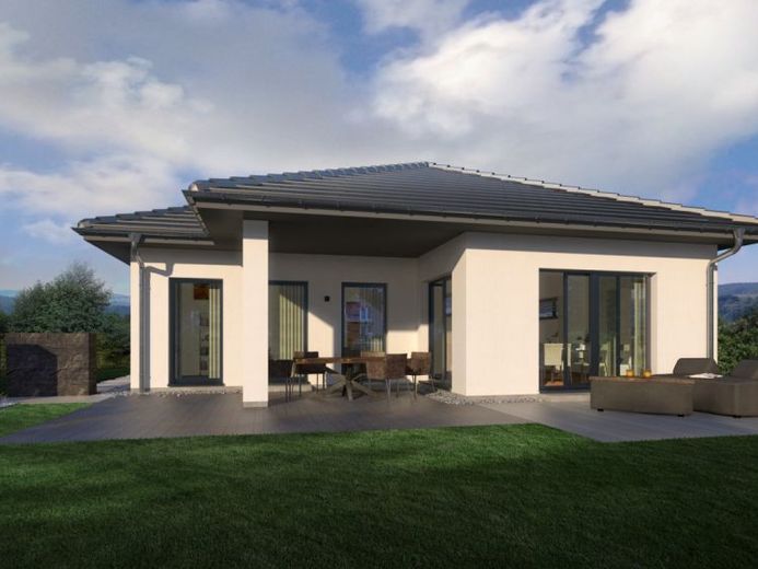 Bungalow mit überdachter Terrasse zum günstigsten Preis mit Grundstück zum sparen ! – Foto 1