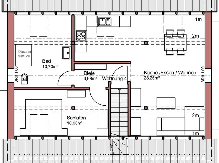 Appartamento mansardato con aria condizionata - Nuova costruzione – Grundriss Wohnung