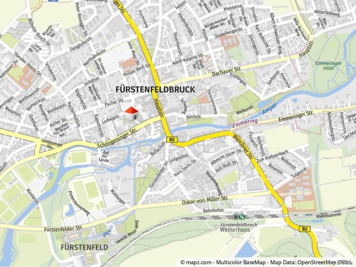 außergewöhnliche Turmwohnung in
Fürstenfeldbruck – Geolyzer Kartenausschnitt