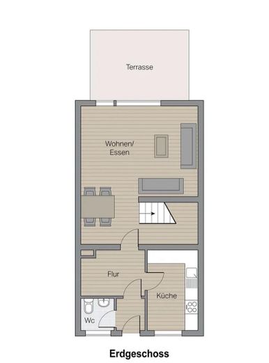 Commission-free terraced house living area 150sqm plot 230sqm Kattenesch – Grundriss EG