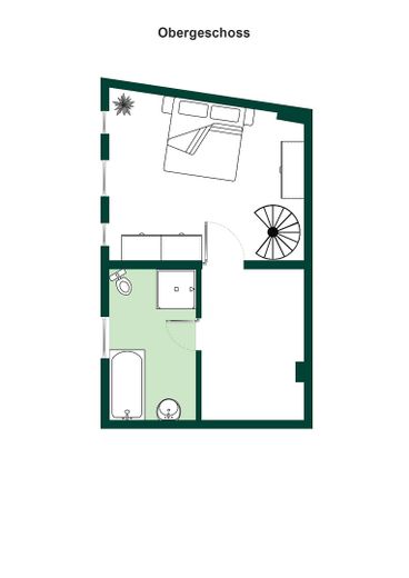At Staden: An exclusive townhouse with 110 sqm on a well-maintained private street – Plan Obergeschoß
