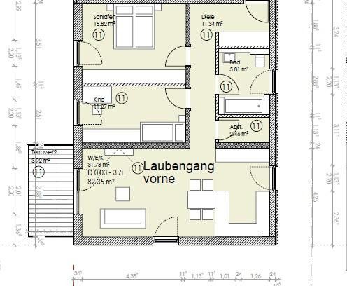 Grundriss Wohnung Nr. 11 