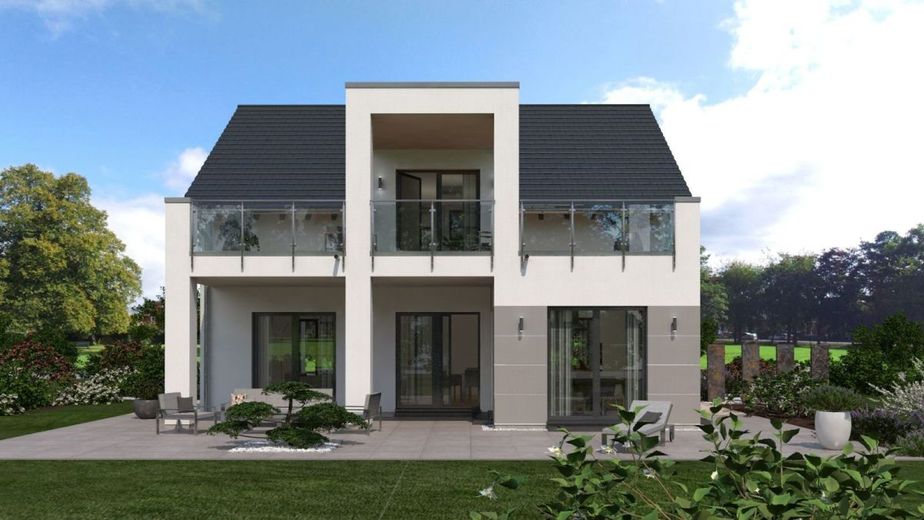 EINFAMILIENHAUS IM HAMPTON-STIL &amp; SEEANWESEN – Ansicht Garten