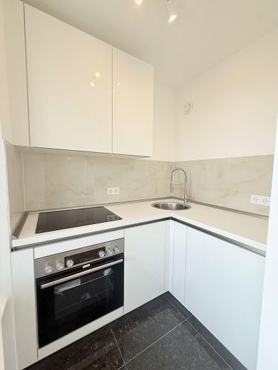 FREI Wunderschöne 1,5-Zi-Whg mit großem Balkon – elegante Küche m. allen Geräte