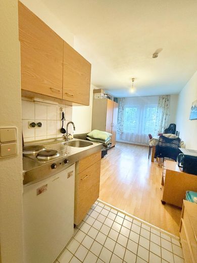 1 Zimmer Apartment mit Balkon zentral in Rheinau See – Zimmer_mit_Pentryküche