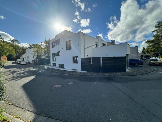 Modernes, großzügiges Einfamilienhaus mit Einliegerwohnung und Garage am Waldrand – Außenansicht