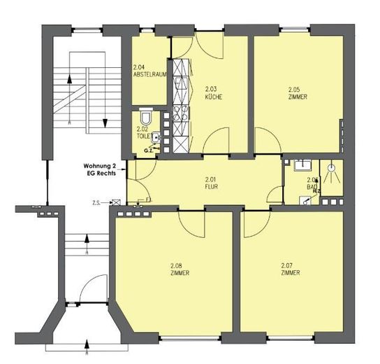 Gepflegte 3-Zimmer-Wohnung mit Einbauküche in Wilhelmshaven – Grundriss