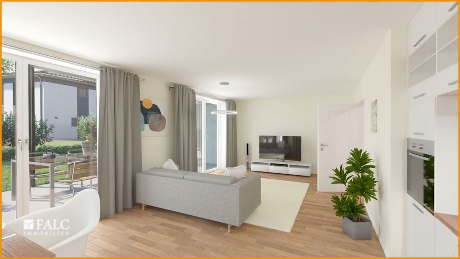 Charmante Erdgeschosswohnung mit Gartenanteil - Erstbezug! – Einrichtungsbeispiel Wohnen
