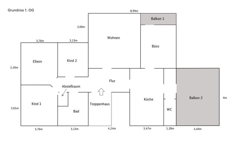 Großzügige 5-Zimmer-Wohnung mit Hausgefühl, 2 Balkonen, Doppelcarport & Garage – Foto 12