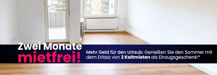 Zomer, zon, besparen: 2 netto koude huren cadeau! 2-kamerappartement met BALKON op loopafstand van de oever van de Main