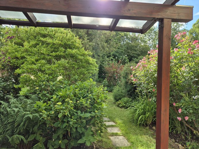 Gepflegtes Reihenmittelhaus in München-Bogenhausen – ruhig, sonnig und S-Bahn-nah – Blick in den Westgarten