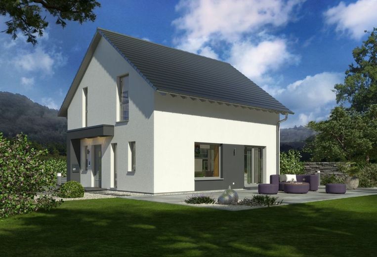 EINFAMILIENHAUS MIT OFFENER ARCHITEKTUR – Ansicht Eingang/Garten