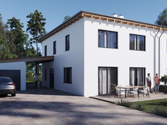 Kamin an, Welt aus: Neue Doppelhaushälfte mit 154 m², Garage, Carport & Garten in ruhiger Lage – Foto 1