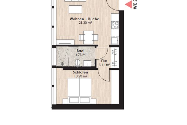 Ankommen und wohlfühlen: Helle 2-Zimmer-Wohnung mit offenem Wohn-Essbereich