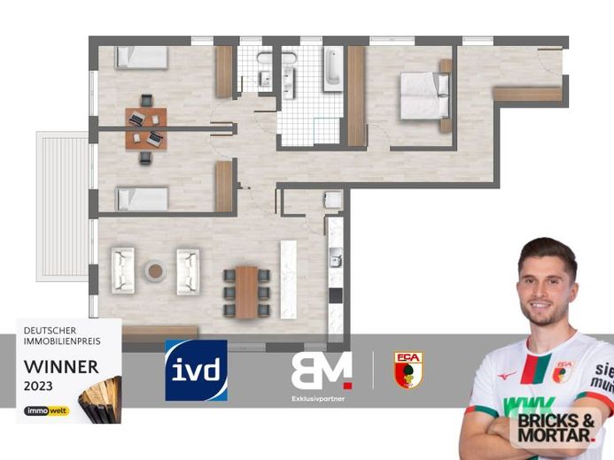 Vier-Zimmer Wohnung im 1.OG mit Balkon – Foto 1