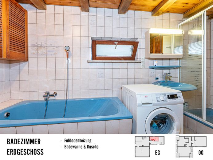 Vollbad mit Dusche und Wanne