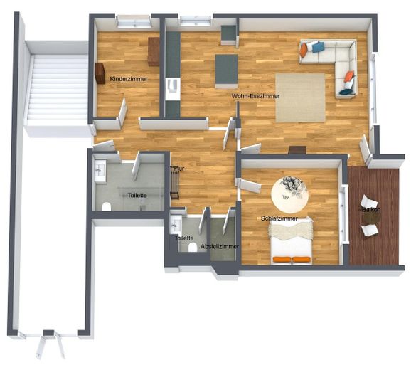 Grundriss Whg 17, 85m², 4. OG