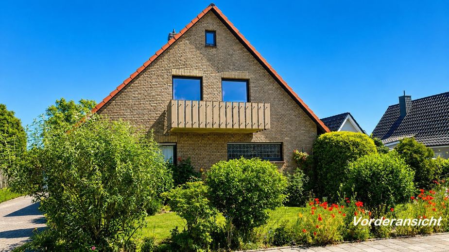 Sans commission – sans agent immobilier | Un espace modulable avec jardin idyllique à 5 km de la mer – Vorderansicht