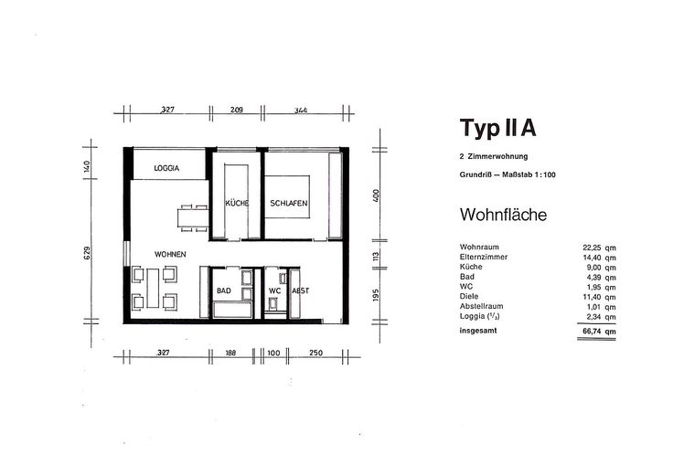 Grundriss mit Flächen