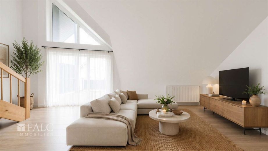 Charmante Maisonette-Wohnung mit sonniger Loggia &amp; Stellplatz – Wohnzimmer