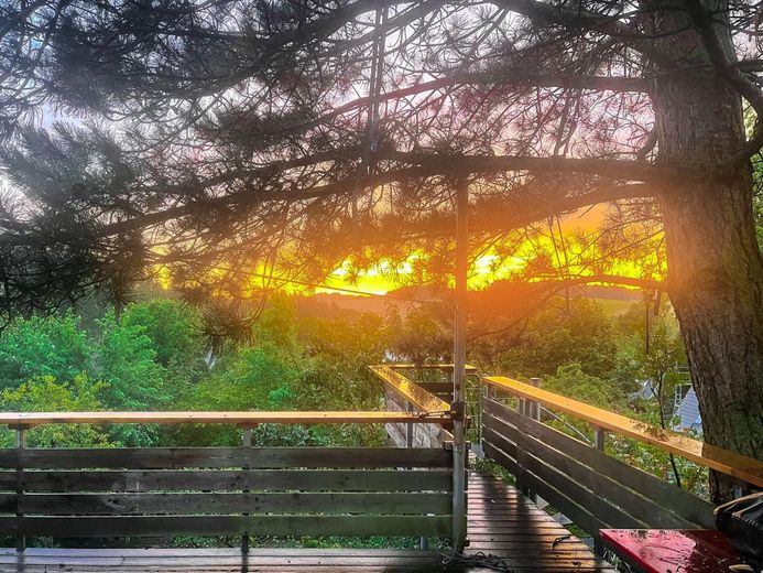 Haus bei Freising von privat – Sonnenuntergang von Terrasse