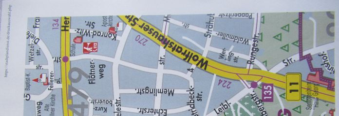 Plan der Straße